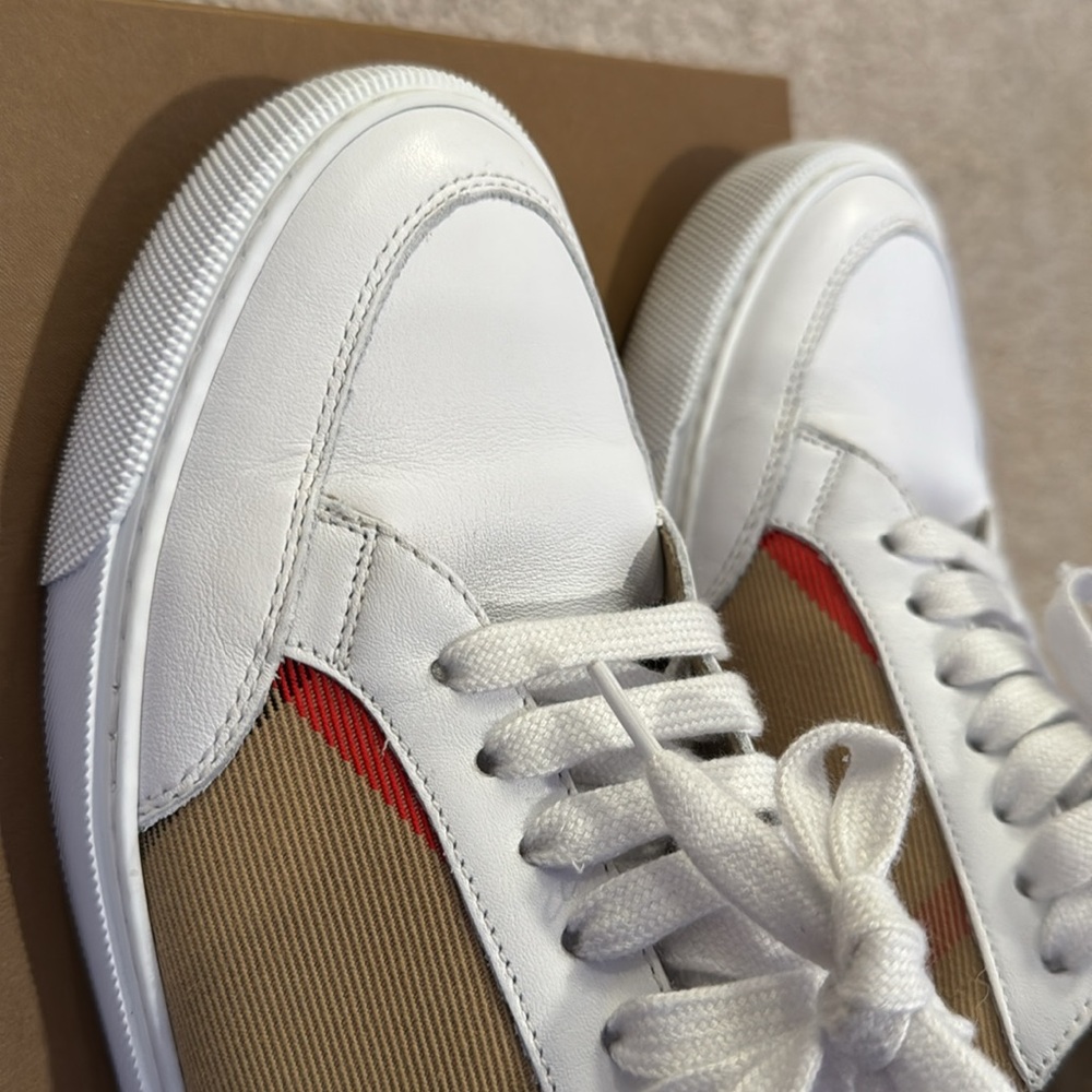 Burberry House Check and Leather Sneakers - Picture 15 of 16